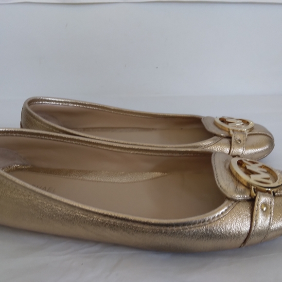Michael Kors metallic Flats loafers logo sz 8 - Picture 4 of 14